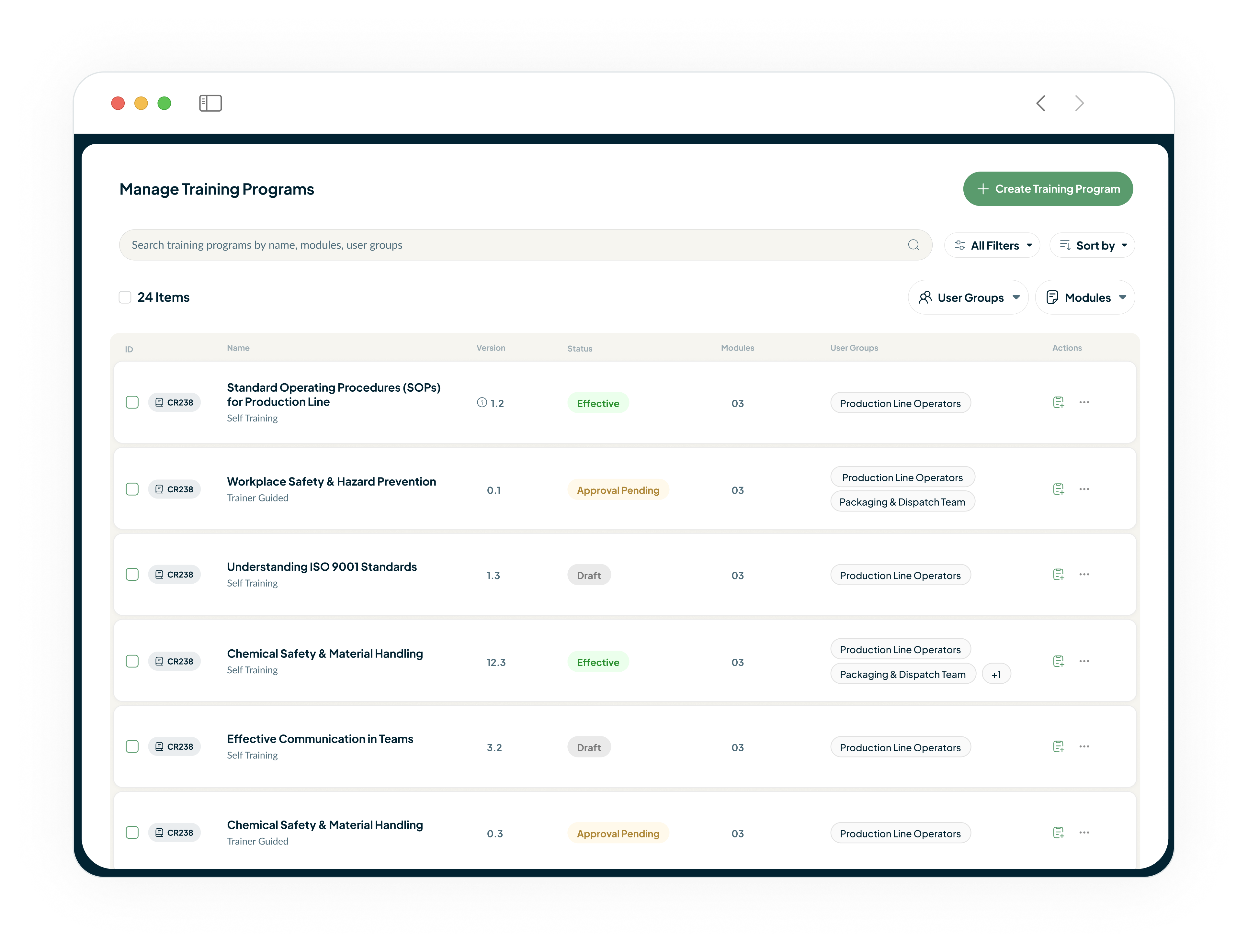 Training Records for GMP Compliance