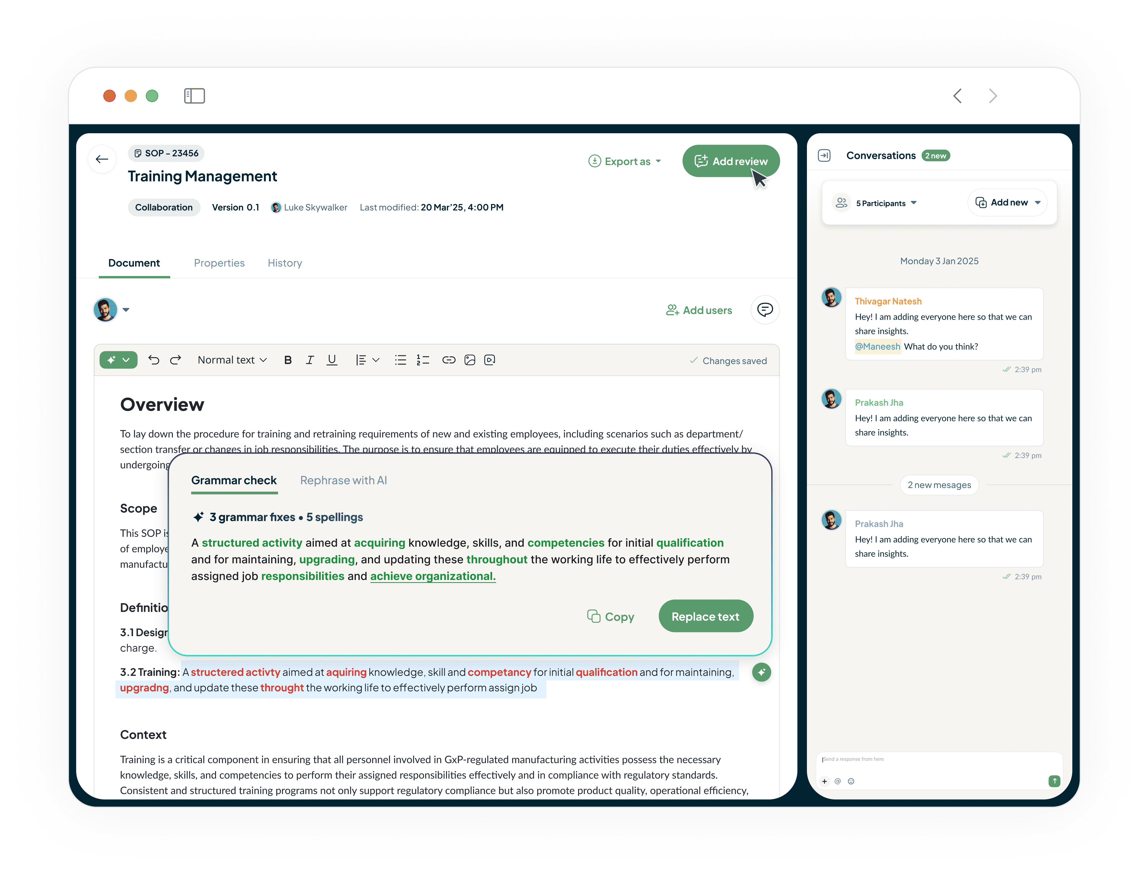 AI-powered document editor