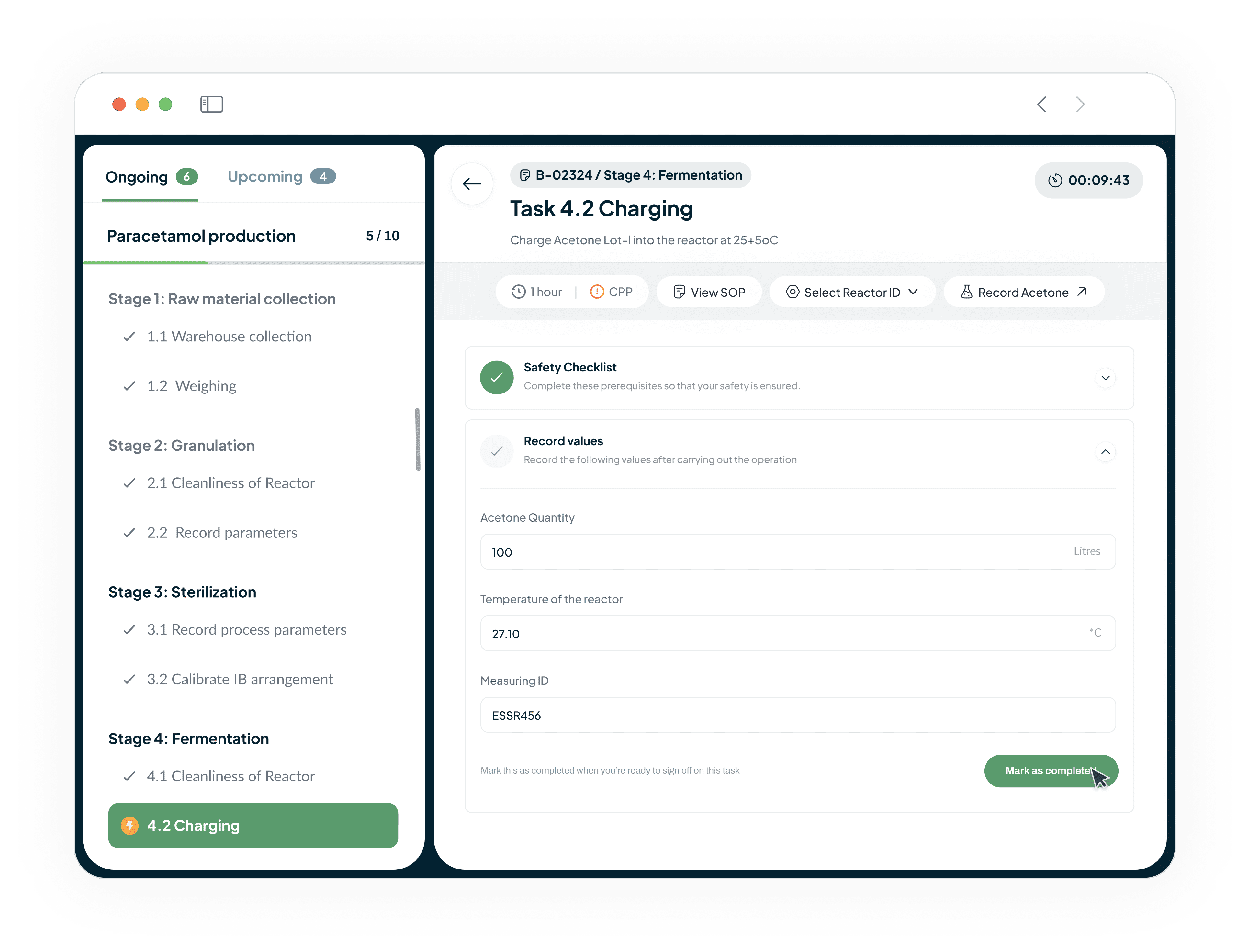 MES SOP execution guidance