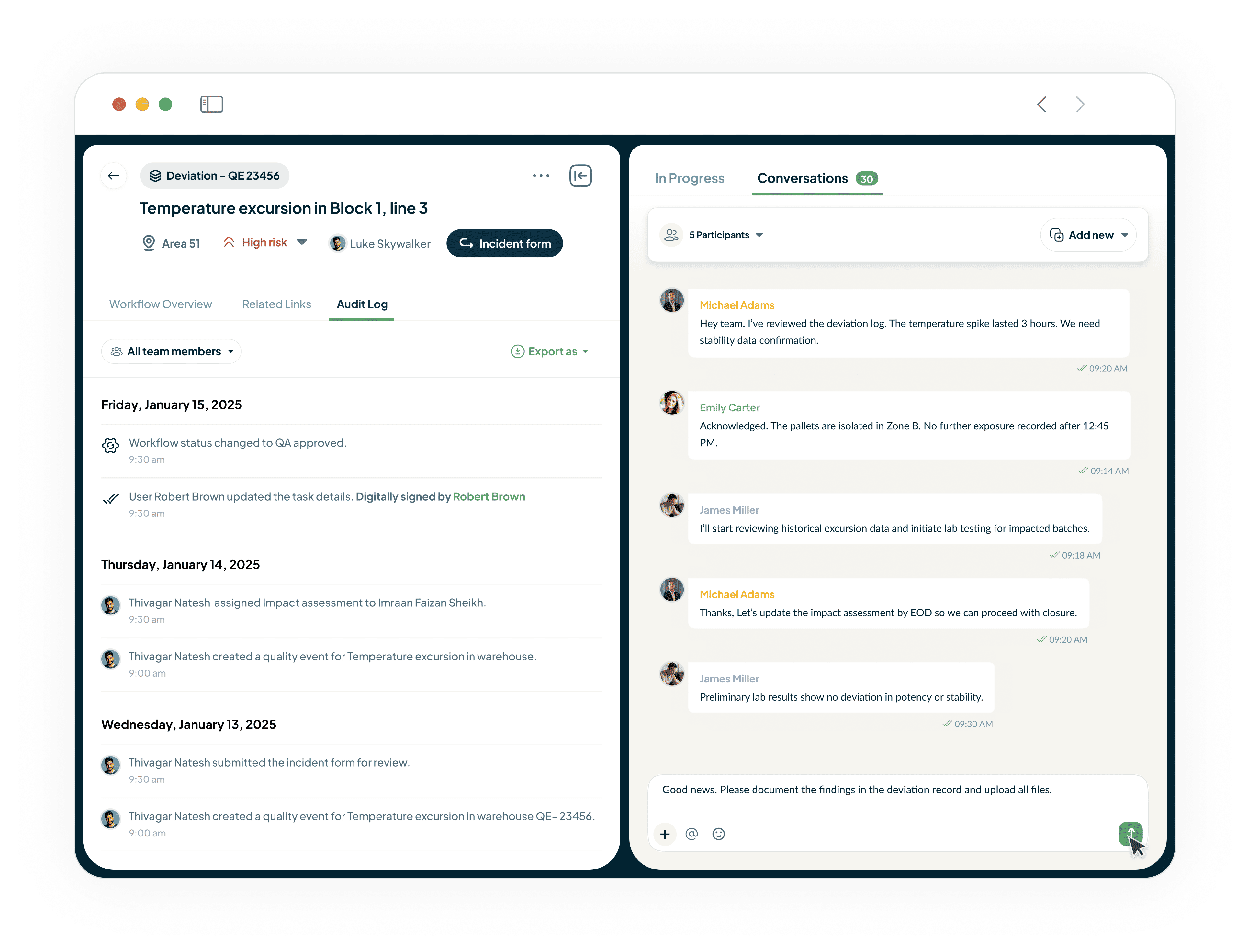 QMS with 21 CFR Part 11 audit trail